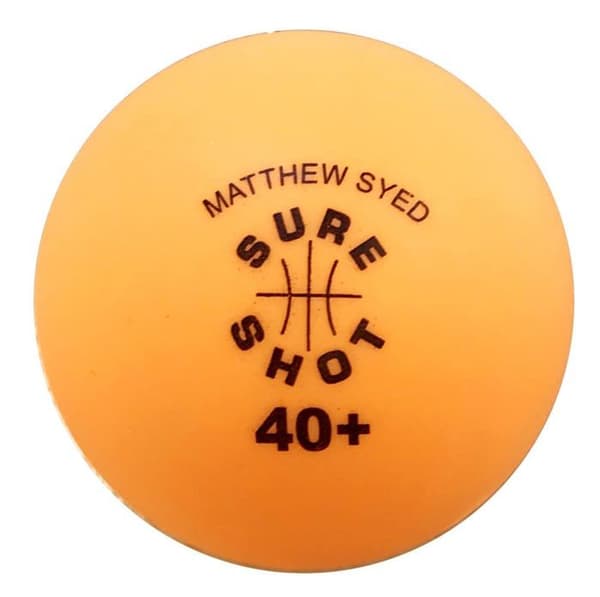 Sure shot bordtennisboll Matthew Syed Paket med 60 bordtennisbollar Multicolor Vit 40 mm