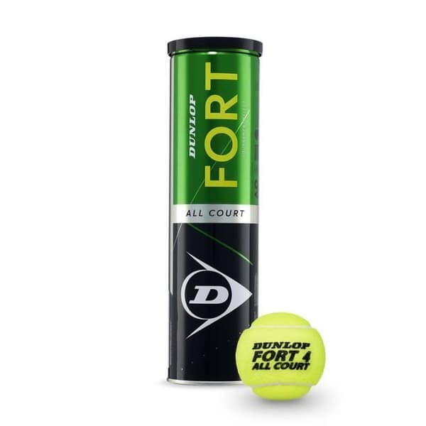 Set med 2 tennisbollsrör - Dunlop - Fort All Court - Gul - Heavy Duty - One Size