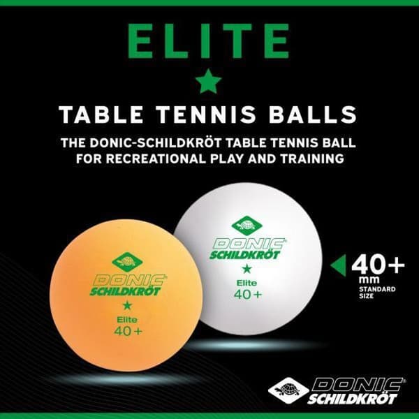 Bordtennisboll - Donic-Schildkröt - Elite 1* - 3 stycken - Orange - Poly 40+