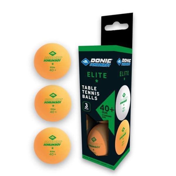 Bordtennisboll - Donic-Schildkröt - Elite 1* - 3 stycken - Orange - Poly 40+