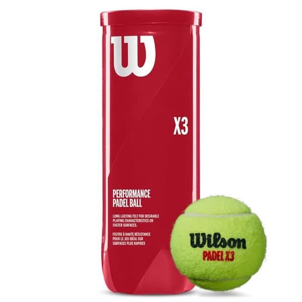 Padelbollar - WILSON - X3 - Gul - Dura-Weave - Paket med 3