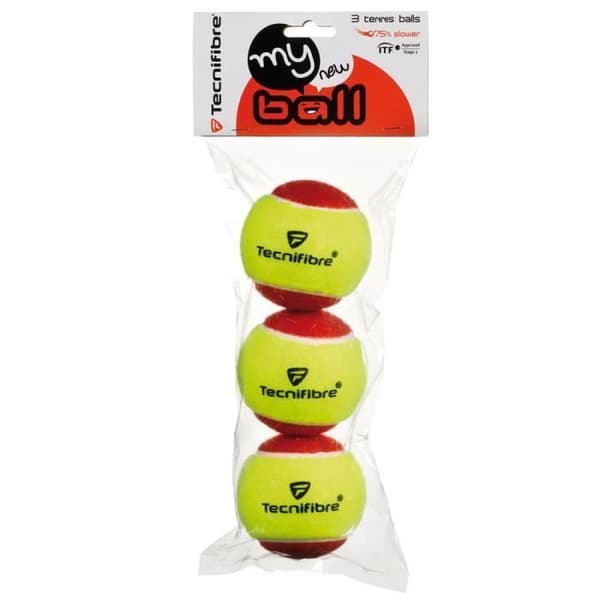 Tecnifibre My New Ball tennisbollar - Påse med 3 bollar - Gul