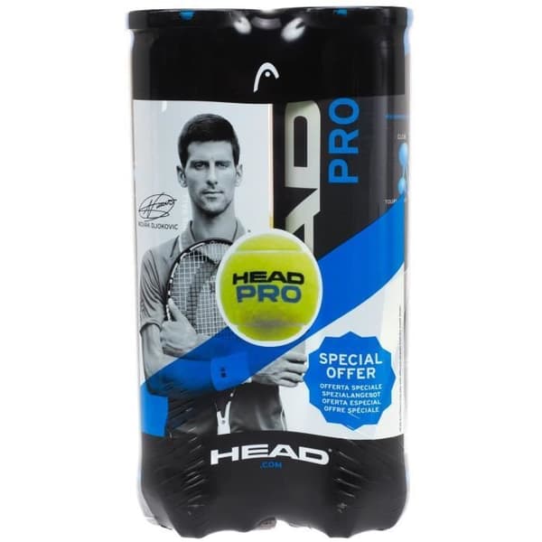 Tennisbollar pack med 2 tuber Bipack pro blue - Head UNI Gul