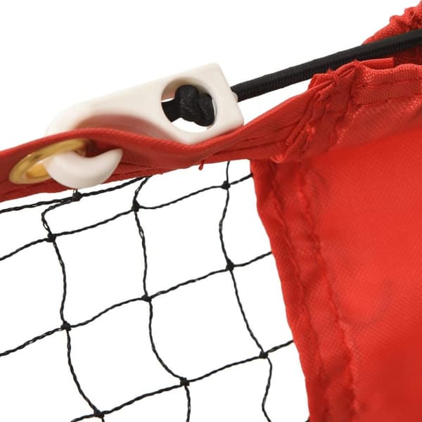 vidaXL Tennisnät svart och röd 300x100x87 cm polyester