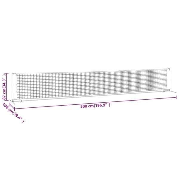 vidaXL tennisnet 500x100x87 cm polyester sort og rød