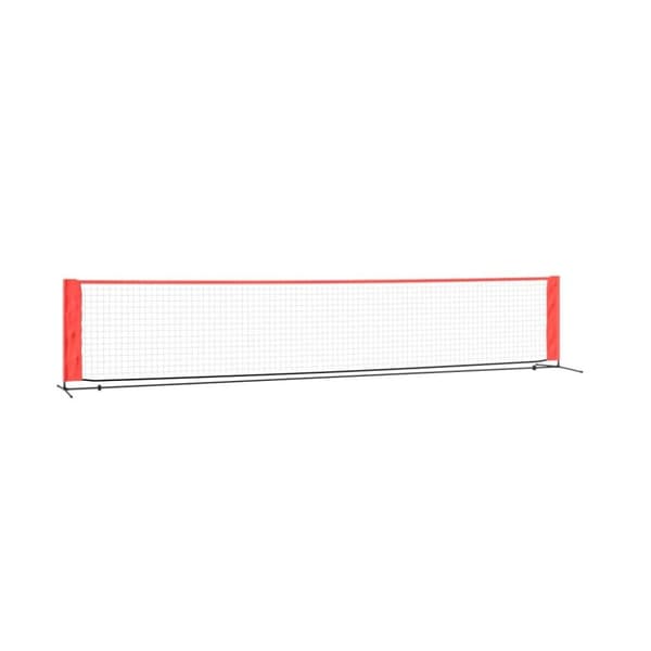 vidaXL Tennisverkko musta ja punainen 500x100x87 cm polyesteri