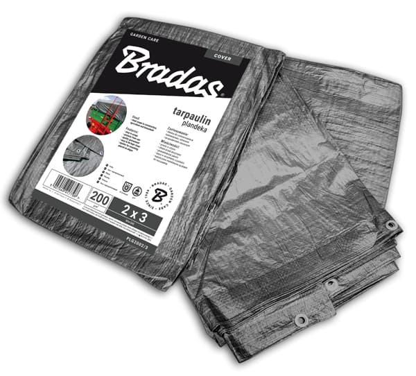 3 tuotteen paketti. Vahvistettu pressu 200g, 2 x 3m, Bradas