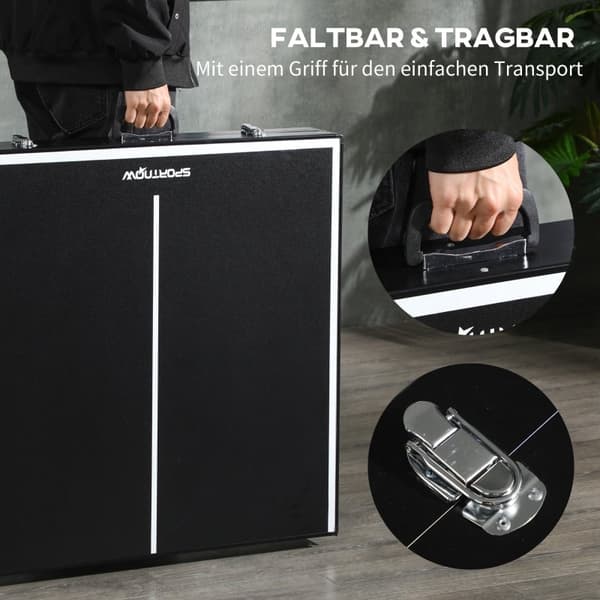 Rootz Compact Bordtennisbordsset - Minipingisbord - Bärbart bordtennis - Rostsäkert aluminium - Perfekt för små utrymmen - 152cm x 76cm x 72cm