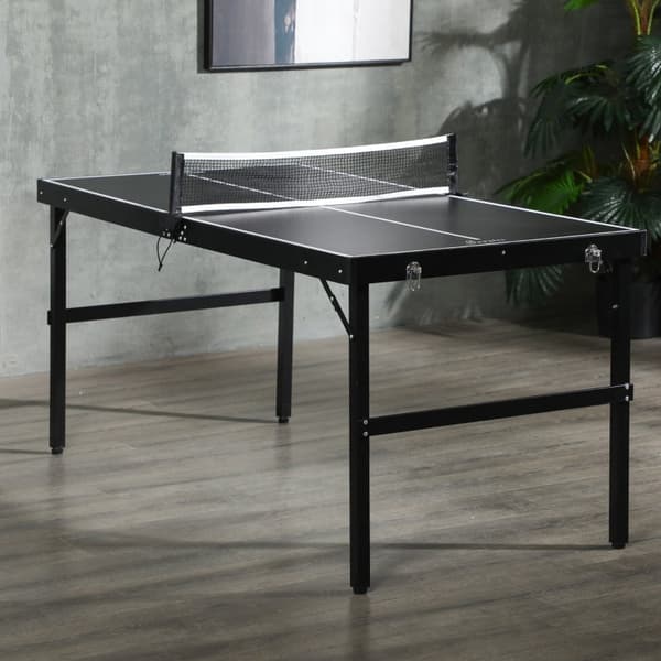 Rootz Compact Bordtennisbordsset - Minipingisbord - Bärbart bordtennis - Rostsäkert aluminium - Perfekt för små utrymmen - 152cm x 76cm x 72cm
