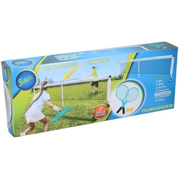 Tennis set - Scatch - Nät, rackets och bollar - Mått 600x150x2400 mm - Vikt 1,367 KG