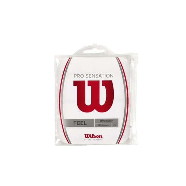 Paket med 12 Wilson Pro Sensation tennisovergrips - vit - TU