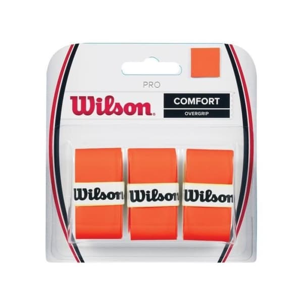 Surgrip - WILSON - Pro Overgrip - Orange Fluo - Paket med 3 - Optimal Komfort