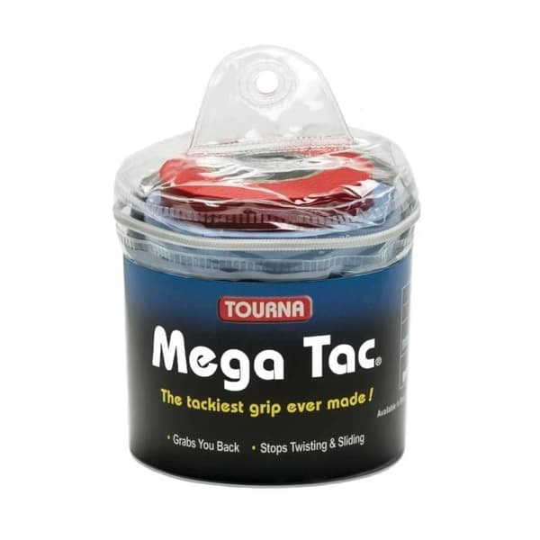 Paket med 30 Tourna Mega Tac tennisovergrips - blå/svart - TU