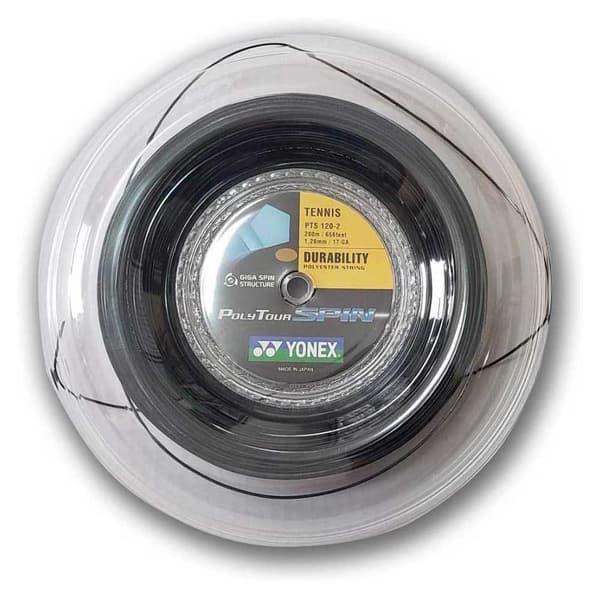 Yonex Tennis Hjulsnor Poly Tour Spin 200 M Sort 1.20 mm