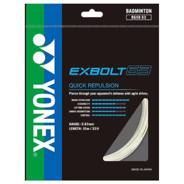 Yonex Badmintonrullsnöre Exbolt 200 M Vit 0.63 mm
