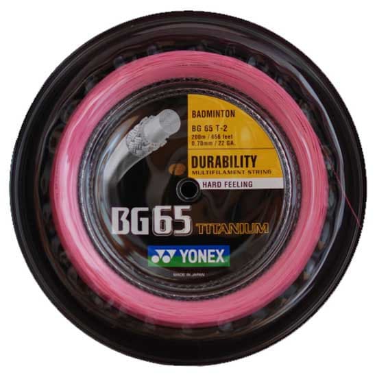 Yonex Badmintonhjulsstreng Bg 65 Titanium 200 M Rosa 0.70 mm