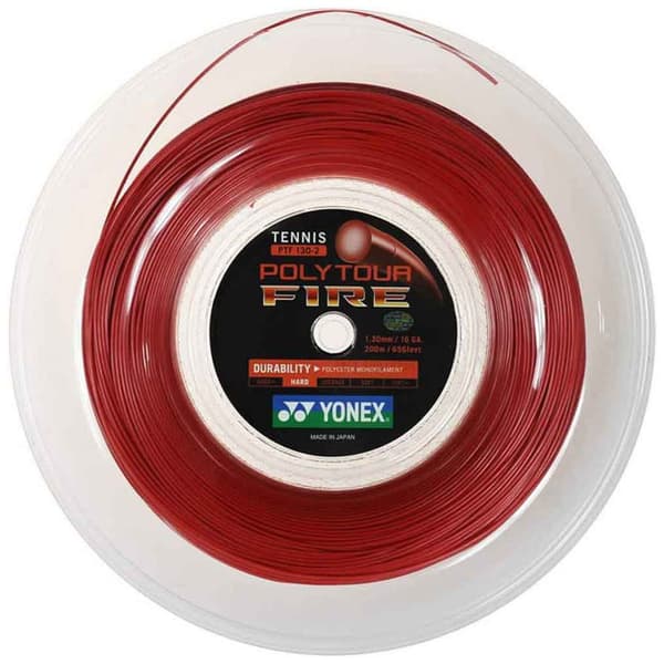 Yonex Tennis Hjulsnor Poly Tour Fire 200 M Rød 1.20 mm