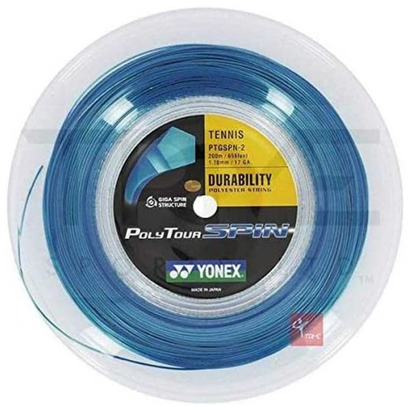Yonex Tennis Hjulsnor Poly Tour Spin 200 M Blå 1.20 mm