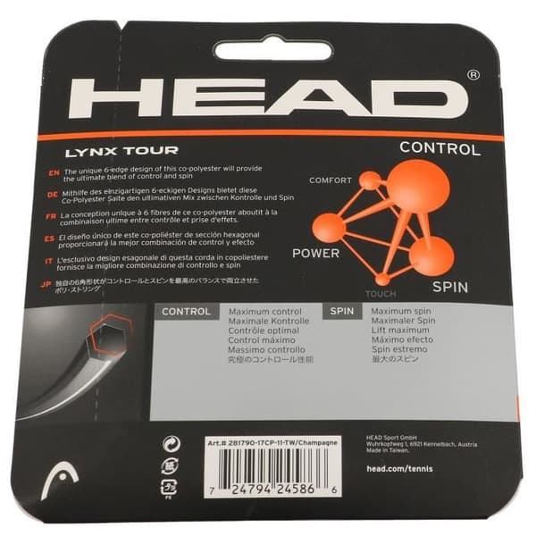 Tennissnöre - Head - Lynx tour 125 - Monofilament - 12 m - 17g