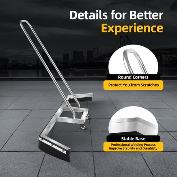Heavy Duty Tennisbane Squeegee, Effektiv Vandfjernelse, Ergonomisk Design, Holdbart Rustfrit Stål