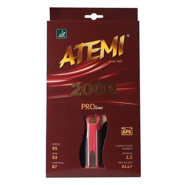 ATEMI 2000 Anatomical Black and Red badmintonracketar - för vuxna - 2 års garanti