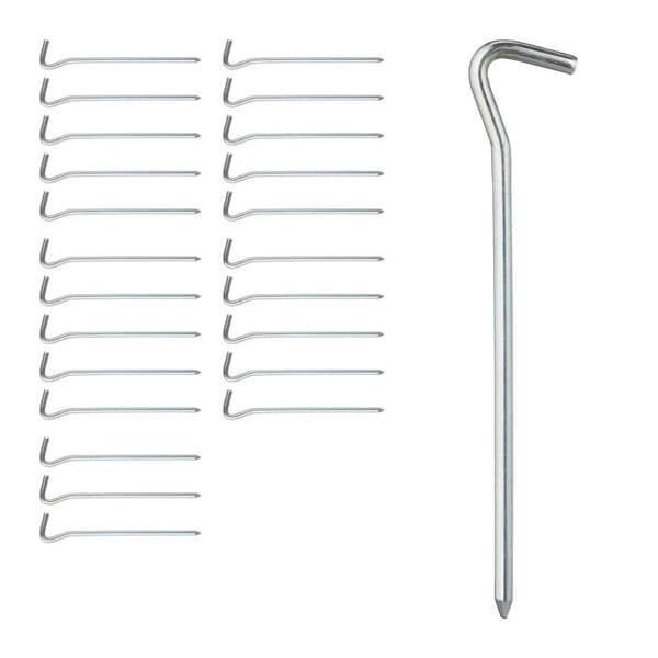 Tältpinnar - Relaxdays - Set med 24 - Galvaniserat järn - 18 cm - Silverfärgad