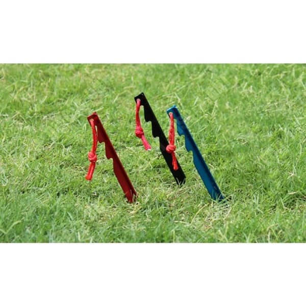 TD® 4-delat set 18 cm tältpinnar - tjocka campingpinnar Monterade legeringstälttillbehör svart