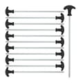 Miniatyrbild 1 av 6: Relaxdays skruvstake, 12-pack, med gänga, stål, tältpinnar, tält, paviljong, 31 cm, svart