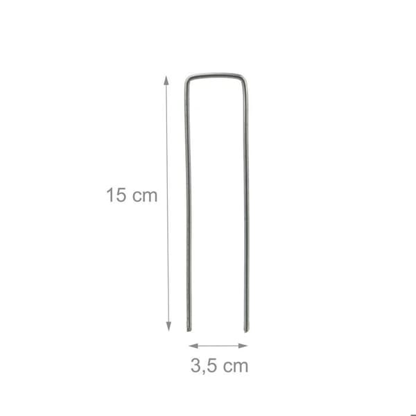 Relaxdays Peg Set med 25 tältpinnar Garden Ground Anchor Peg 15 cm Längd Galvaniserat stål, Silver