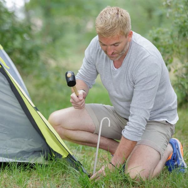 Relaxdays set med 10 markspett, långa tältspett, pavilion, trampolin, förzinkat stål på 45 cm, silverfärgad