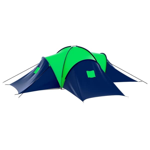 vidaXL 9-personers campingtelt stof blå og grøn
