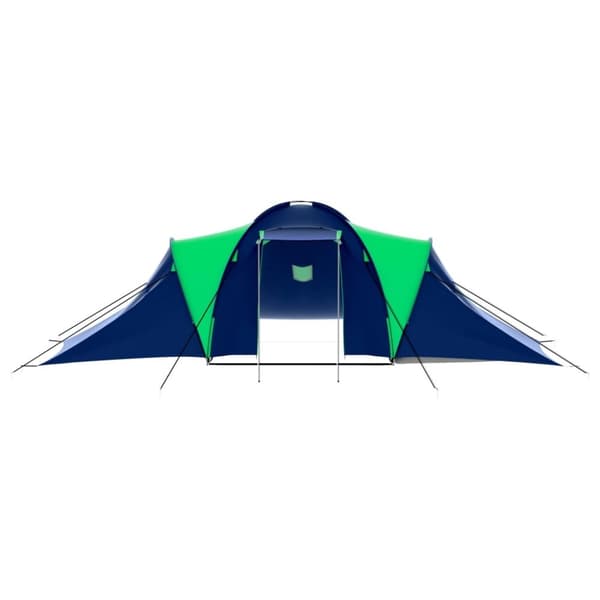 vidaXL 9-personers campingtelt stof blå og grøn