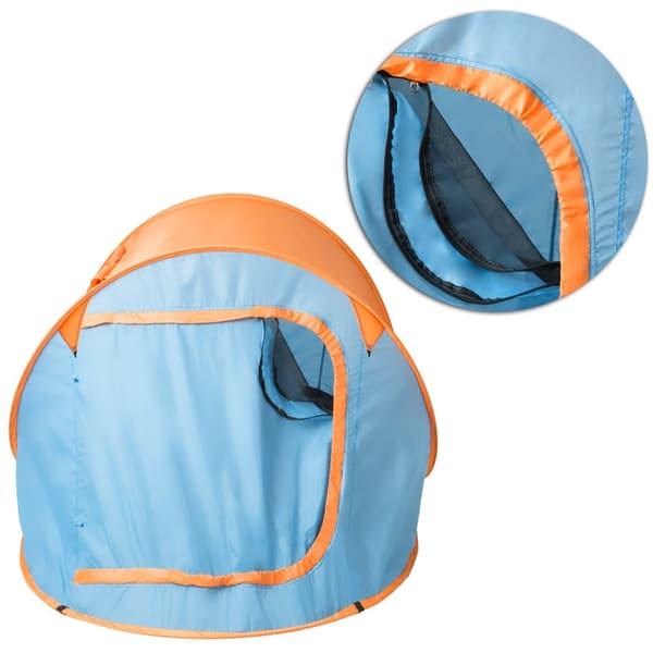 Pop up strandtelt - blå/orange