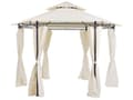 Miniatyrbillede 1 af 10: Havepavillon Beige Sort Polyester Stål Metalramme 270 x 350 cm Sekskantet Oval Partytelt UV Vejrbestandig til Have Terrasse Nonwood Havemøbel
