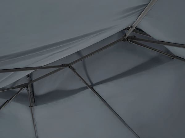 Havepavillon Mørkegrå 300 x 400 cm med Gardiner Stålramme