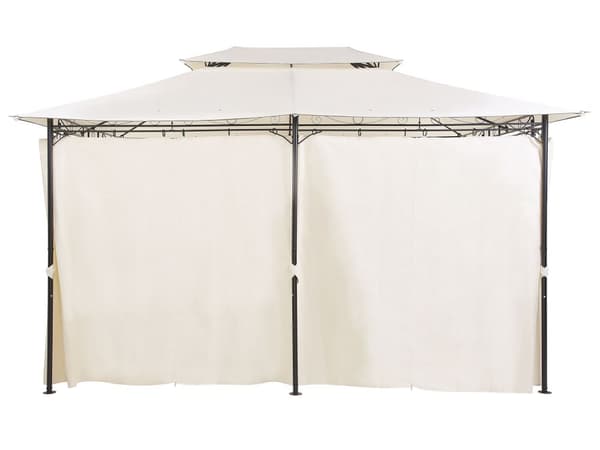 Havepavillon Beige 300 x 400 cm med Gardiner Stålramme