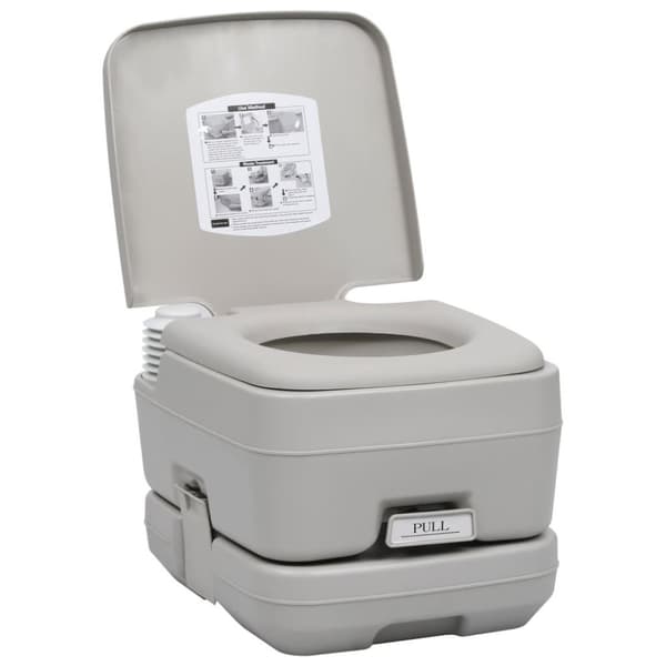 vidaXL transportabelt campingtoilet 10+10 l grå