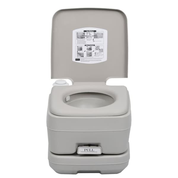 vidaXL transportabelt campingtoilet 10+10 l grå