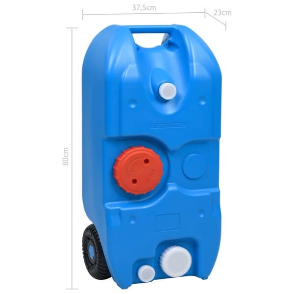 vidaXL Vanntank med hjul for camping 40 L blå