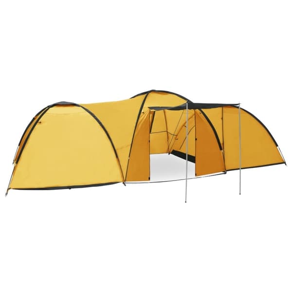 vidaXL Kupoltält 650x240x190 cm 8 personer gul