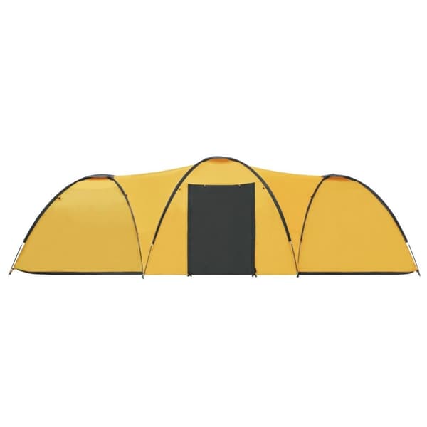 vidaXL Retkeilyteltta iglu 650x240x190 cm 8 henkilöä keltainen