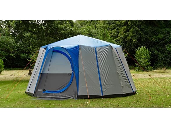 Coleman Cortes Octagon 8, Camping, Hard ramme, Dome/ Kuletelt, 8 person(er), Bakkdekke, Sort, Blå, Grå