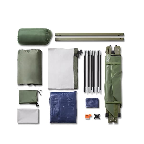 SoBuy 7-i-1 Camping Telt –  Til 1 Person | 193x86x160cm Grøn OGS32-GR