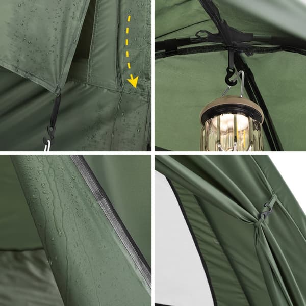 SoBuy 7-i-1 Camping Telt –  Til 1 Person | 193x86x160cm Grøn OGS32-GR
