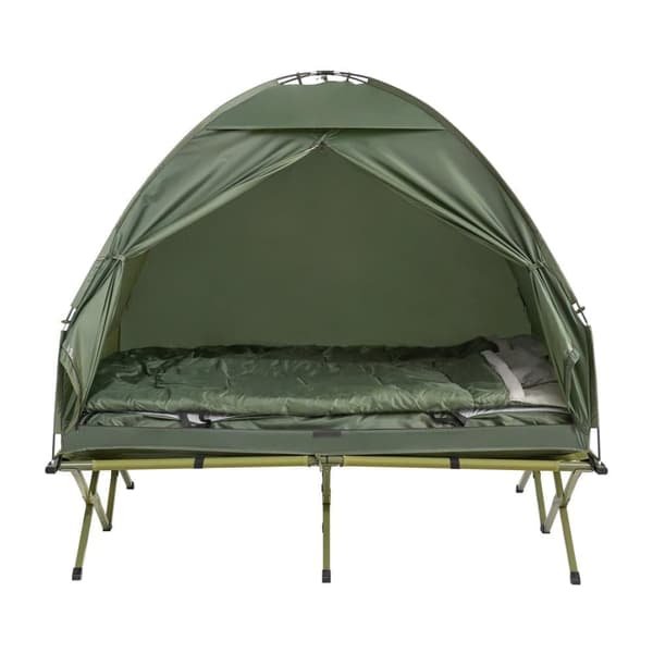 SoBuy,4-i-1 tält med sovsäck för campingstol, hopfällbar barnsäng och tillbehör,OGS32-L-GR