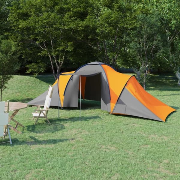 vidaXL Campingtelt 6 personer grå og oransje