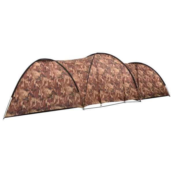 vidaXL iglotelt 650x240x190 cm 8 personer camouflagefarvet