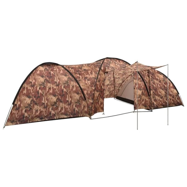 vidaXL iglotelt 650x240x190 cm 8 personer camouflagefarvet