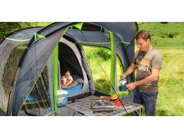 Coleman Meadowood 4, Telttailu, Tunneliteltta, 4 henkilö(t), 10,5 m², Maakangas, Vihreä, Harmaa