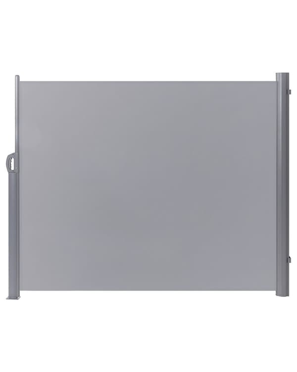Sidomarkis Ljusgrå Polyester 160 x 300 cm Tygskärm Silver Aluminiumram Infällbar